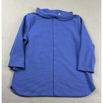 Talbots Tunic Blue Portrait Neckline Back Button Up Long Sleeves Top Sz L Photo 3