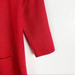 Loft Red 3/4 Sleeve Wool Blend Double Front Pockets Exposed Half Back Zip Top XS Photo 7