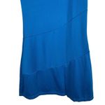 Blue Stretchy Tiered Satin Lined Blue Tiered Sleeveless Athletic Look Dress S Photo 2