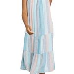 Rails Adora Highland Stripe Tiered Linen Blend Midi Dress in Multi Blue Photo 0