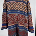 Spense Women's Cardigan coat long Anthropologie southwestern XL Aztec geometric Blue Photo 4