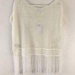 BCBGeneration fringe trim hem crochet women’s white tunic top Size XS/ Small Photo 2