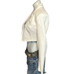 Lovers + Friends  White Crop Blazer SMALL Linen Backless Tailored Padded $198 Photo 5