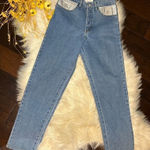 Cache vintage leather holographic denim jeans sz 10 Photo 0
