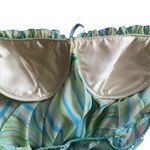 Cato Y2K Blue Green Yellow Sheer Funky Groovy Striped Coquette Lingerie Open Top Photo 5