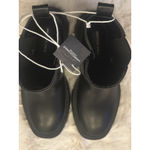 NEW AMERICAN EAGLE WOMEN CHUNKY HEEL ANKLE BLACK BOOTS WITH PIPING SZ 7.5 Photo 1