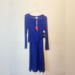 PURE Collection Royal Blue Long Sleeve Drape Waist Dress Size 8 Photo 1