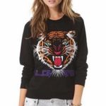 Lovers + Friends  Wildcat Tiger LOVERS Jeweled Black Sweatshirt Photo 2