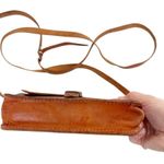 Vintage Grecian Tan Leather Crossbody Made in Greece Photo 4