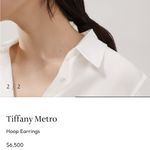 Tiffany & Co. Tiffany 18K White Gold Metro Hoop Earrings Photo 2