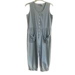 Vintage Maggie Lawrence Womens Chambray Jumpsuit *Size 9 100% Cotton Pockets NEW Blue Photo 3
