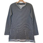 Soft Surroundings Gray Mandarin Collar Striped Tunic With Pockets Size XS Photo 0