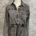 Who What Wear  Black Washed  Belted Denim Dress Photo 1