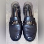 Brighton Women’s Sapphire Blue Metallic/Black Loafers Studs Silver Tone Accents Photo 3