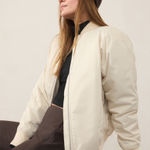 Athleta  Sateen Bomber Jacket in  Bone cream NEW Photo 0
