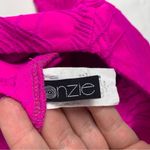 Onzie  women's small medium pink leggings laser cut out barbie bright gym lulu Photo 5