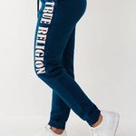 True Religion NWT Teal World Tour Boyfriend Joggers Size L New w/Tag Retail $109 Photo 2