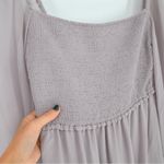 Aritzia Wilfred Tempest Smocked Chiffon Mini Dress in Lilac Purple Women's M Photo 3