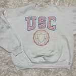 USC Crewneck Sweatshirt Women’s Size XL Pink And Turquoise Vintage White Photo 0