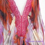 Free People New! Free People Siren Maxi Dress/Top Lace Trim Straps Slit, size XS Photo 5