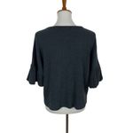 Tinywillow Dark Green Ribbed Knit Ruffle Sleeve Boho Chic Sweater Top Large Photo 3