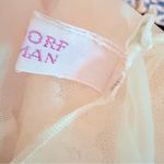 Vintage Bergdorf Goodman Asha sleeveless floral lace ruffle long robe nightgown Tan Photo 5