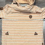 Naketano Women’s Orange Striped Hooded Sweatshirt With Pockets Size Small Photo 3