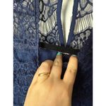 Blu Pepper  Blue Lace Boho Flowy Victorian Bell Sleeve Tunic Blouse Women's Small Photo 6