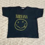 Free People Daydreamer Vintage Black Yellow Nirvana Smiley Oversized T-Shirt Photo 74