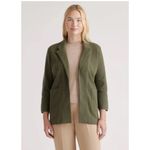 J.Crew Olive Green Merino Wool Open Style 3/4 Sleeve Cardigan Jacket Size XXS Photo 1