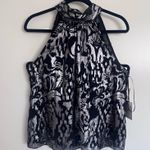 1. State Black and Silver Halter Top Photo 0