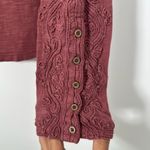 Free People We The Free Hooked On You Mock Neck Long Sleeve Embellished Blouse M Photo 3