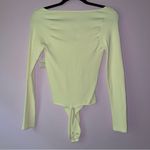 Free People Intimately Size M/L Cream Bodysuit Long Sleeve V Neck Y2K NWT Photo 5