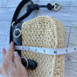 Brighton Vintage Straw & Faux Croc Leather Mini Purse Pockets Heart Charm Photo 7