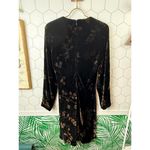 Vintage Oscar Oscar De La Renta Black Floral Print Midi Velvet Dress Photo 1