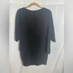 Adrianna Papell Black Sheath Dress Size 6 Lined Split Sleeve Cocktail Party Photo 2