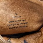 Free People Snake Embossed Suede Block Heel Ankle Boots Tan Size 36 US 5.5 Photo 5