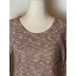 YA Los Angeles  Burgundy Knit Metallic Gold Thread And Ruffled Hem‎ Blouse M Photo 3
