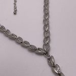 Women’s Silver Tone / Rhinestone Necklace Adjustable Length Costume Jewelry Photo 4