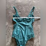 Urban Outfitters OUT FROM UNDER Teal Burlesque One Piece Tank Top Bodysuit Silky Lace Sz S EUC Photo 6