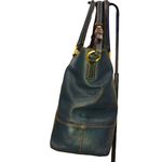 Dooney & Bourke DOONEY BOURKE Teal Leather Top Handle Adjustable Shoulder Strap Oversized Tote Photo 3