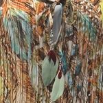 Melissa Paige Boho Tunic Top Large Feather Festival Hipster Hippie Summer Concert Tie Front Photo 3