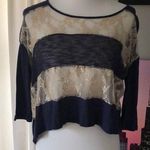 Urban Outfitters Cute Cropped Blue Lace Top Photo 0