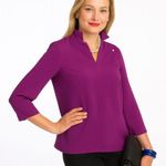 Nina McLemore magenta/purple tunic with 3/4 sleeves size 6 Purple Photo 0