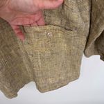Chico's Minimalist Lagenlook Button Front Shirt Womens 1 M 8 Tan Linen Pockets Photo 10