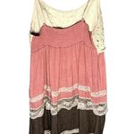 J Gee Grey Pink & Beige Crochet Lacy Trim Boho Dress ~Sz Medium Gray Photo 3
