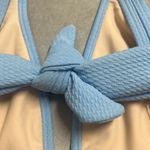 MINKPINK Revolve Spero Swim Bikini Top Corn Blue Textured Tie Back XS NWT Beach Photo 3