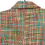 Komfit Colorful Tweed Double Breasted‎ Blazer Size Large Career Retro Old Money Green Photo 7