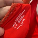 Aerie  Sparkle Babewatch One Piece Metallic Swimsuit in Heart Orange Red XL Photo 3