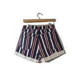 BDG  Mom Shorts Womens 27 Red White Blue Striped Denim High Rise Button Fly Photo 4